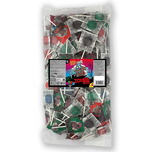 Caramelos Cerdán - Sucettes Zombie Tâche Langues | Différents Saveurs | Sans Gluten ni allergènes | Fêtes & Halloween | Pot 200 pièces