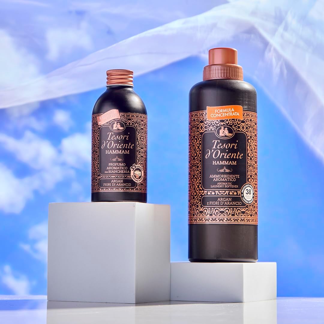 Tesori d'Oriente - Adoucissant machine à laver concentrée Hammam, des notes de jasmin et de fleurs d'orange, jusqu'à 38 lavages, avec de précieuses microcapsules pour vêtements doux et parfumés, 760
