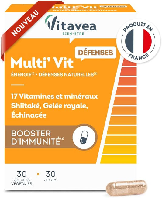 Vitavea Bien-être - Multi'Vit Défenses - Shiitaké Gelée Royale - 1 mois