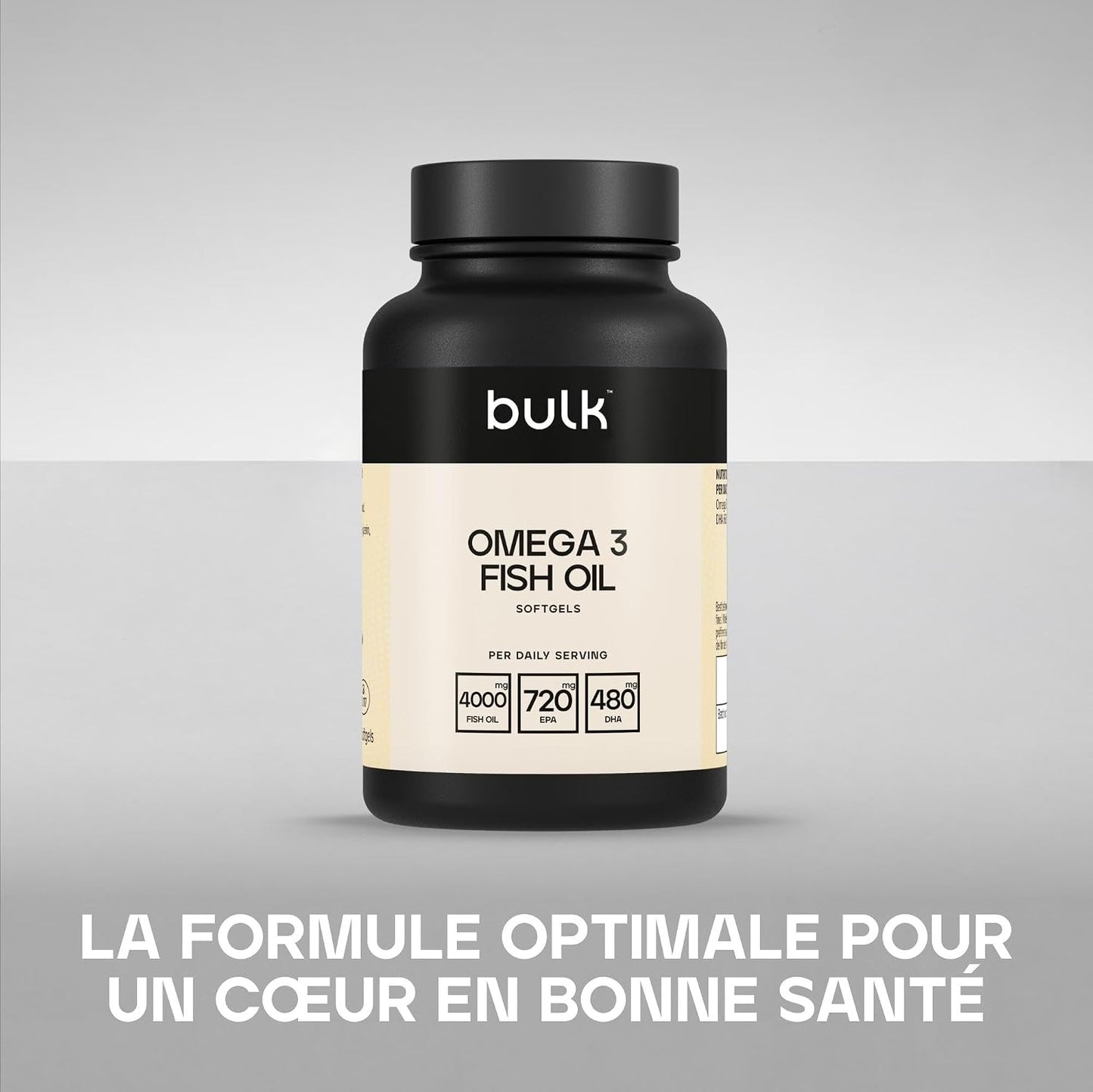 Bulk Gélules d'huile de poisson oméga 3, 1000 mg, paquet de 90