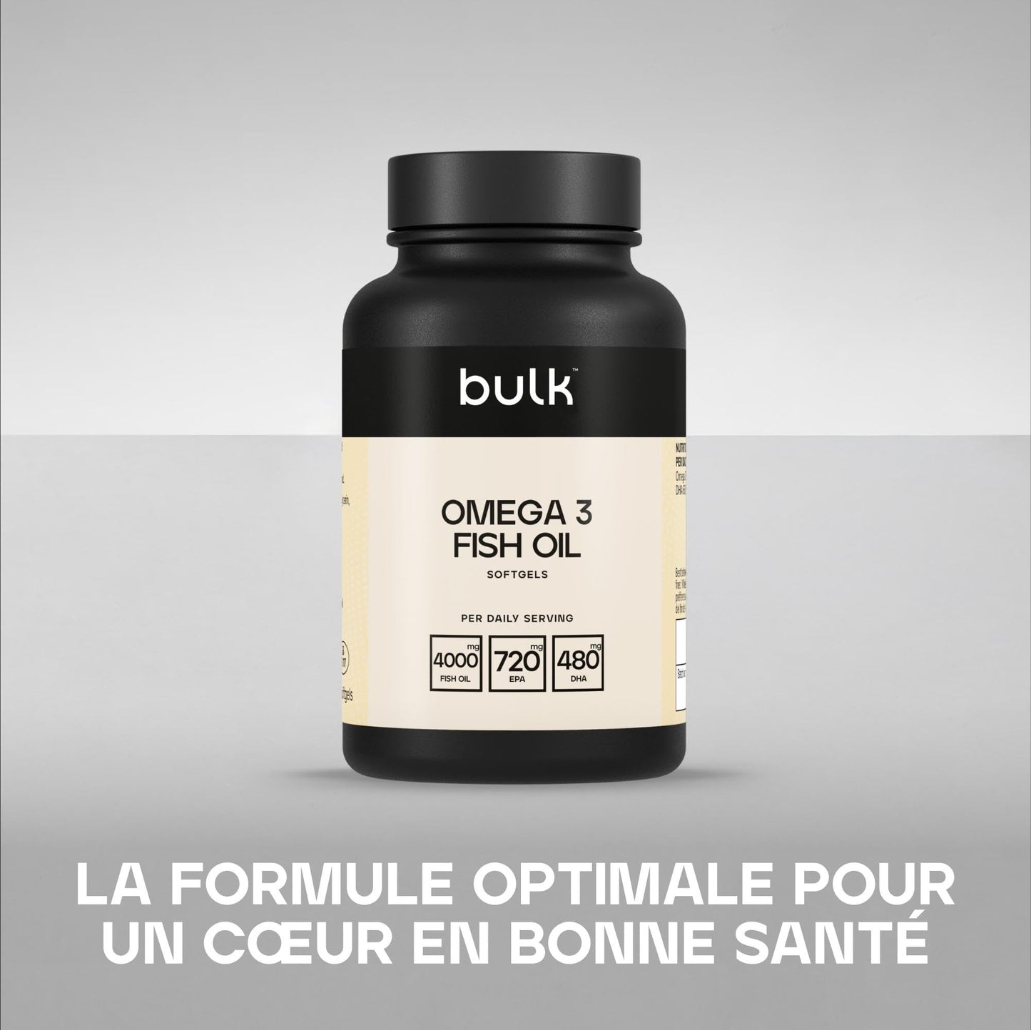 Bulk Gélules d'huile de poisson oméga 3, 1000 mg, paquet de 90