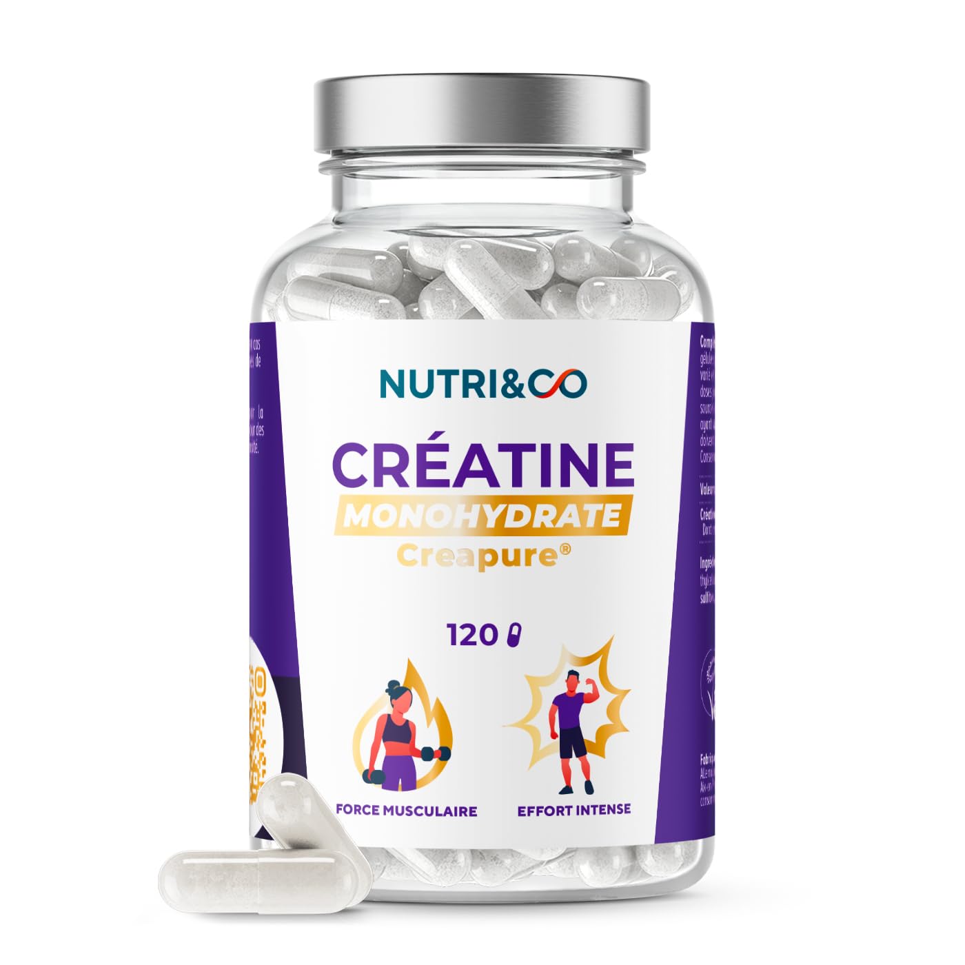 NUTRI&CO Créatine Monohydrate Creapure® 100% Pure | Poudre | 300g Neutre