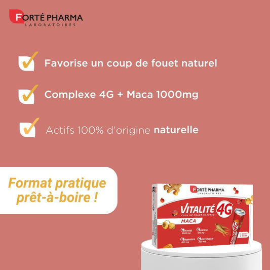 Forté Pharma Complément énergie Vitalité 4G MACA 10 unidoses à boire