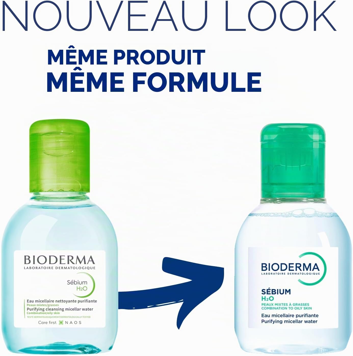 BIODERMA SÉBIUM H2O 100ml | Nettoyante et démaquillante – Purifie en douceur | Peaux mixtes, grasses ou à imperfections