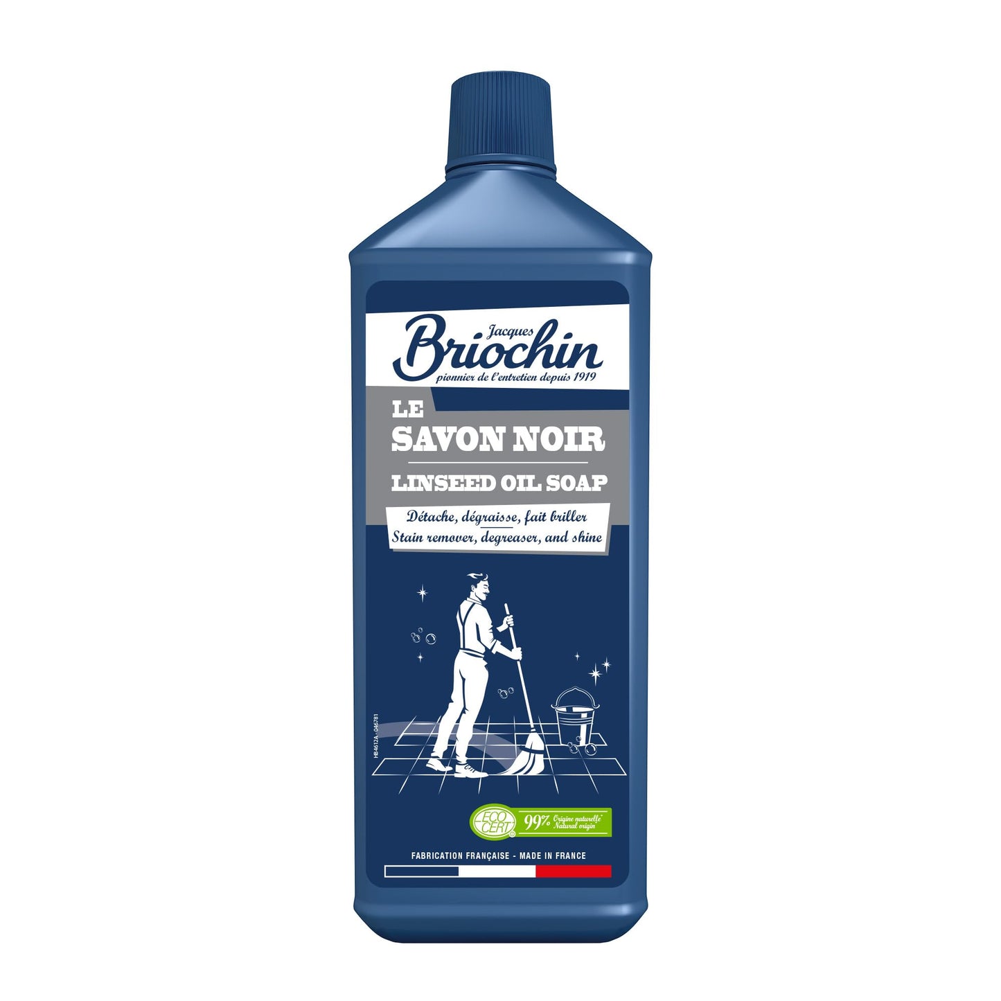JACQUES BRIOCHIN - Savon noir prêt à l'emploi - A l'huile de lin - Nettoie, détache et fait briller - Ecocert - Fabrication Française - Flacon recyclable - Pulvérisateur 750ml