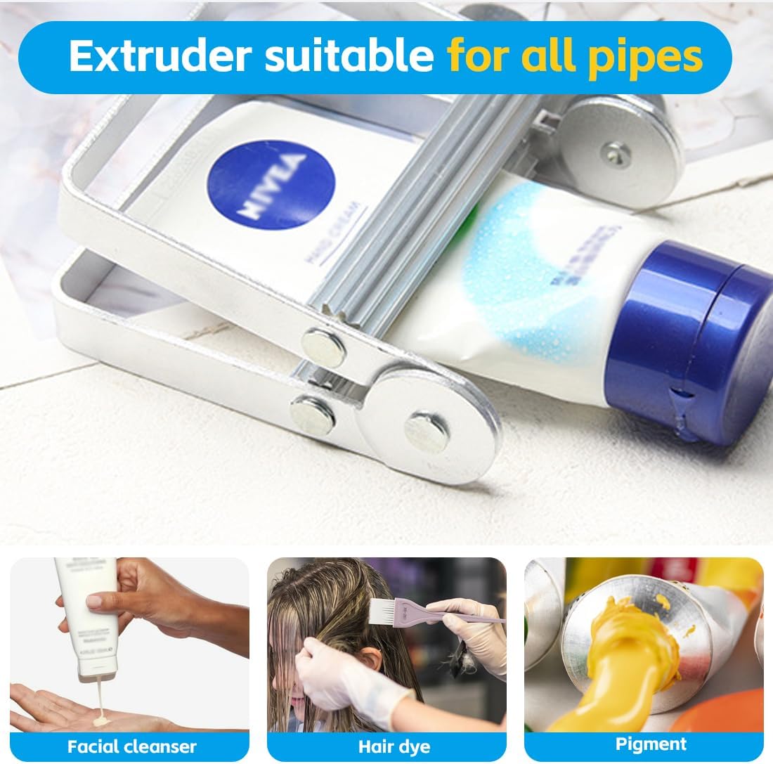Presse Tube Dentifrice Tube Squeezer, Vide-tube de dentifrice, Tube Squeezer Roller, Distributeur de dentifrice, Lazy Dentifrice, Tube en métal Wringer pour dentifrice, Peintures, Cosmétiques