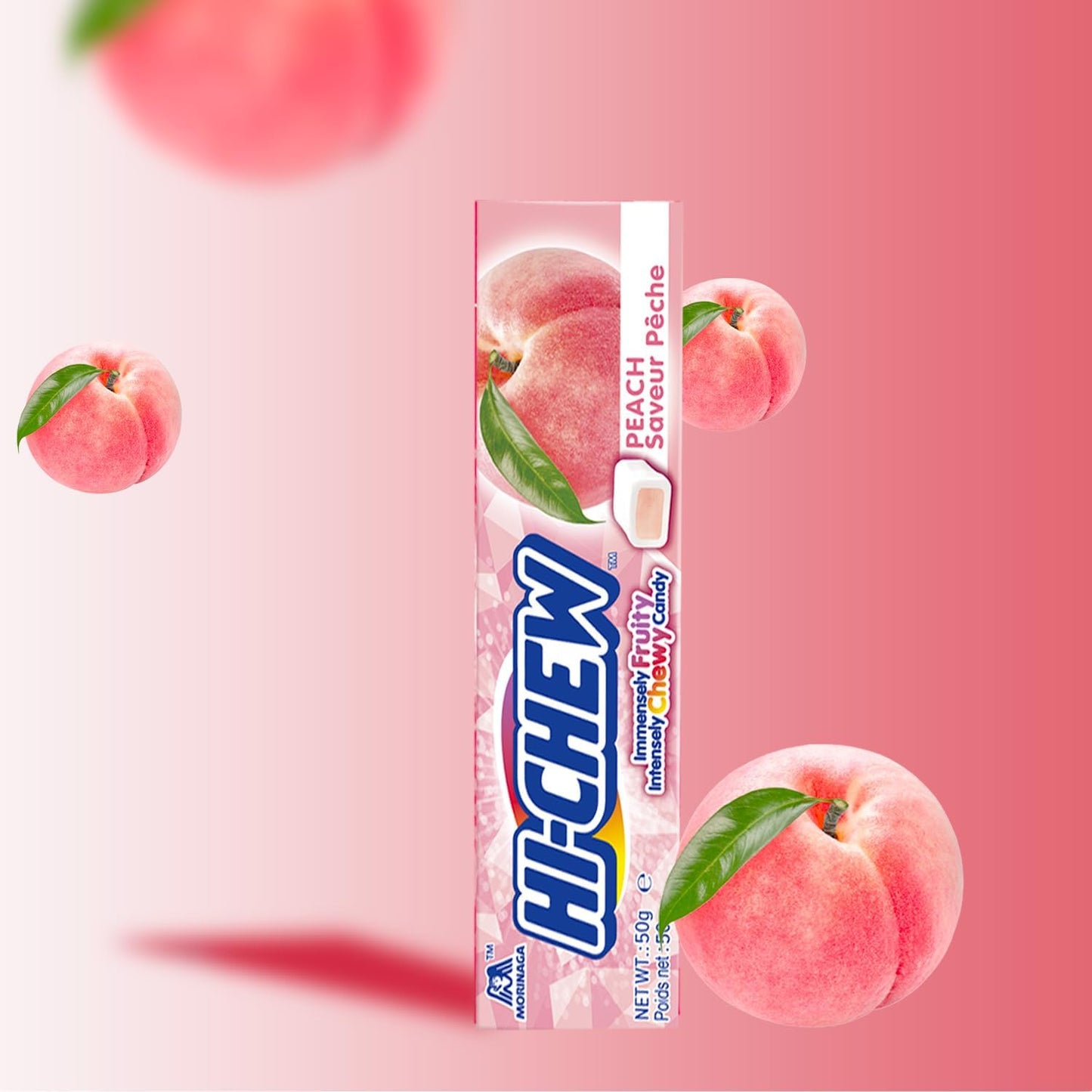 HI-CHEW Bonbons à Mâcher Saveur Pêche 15 Étuis X 50 g