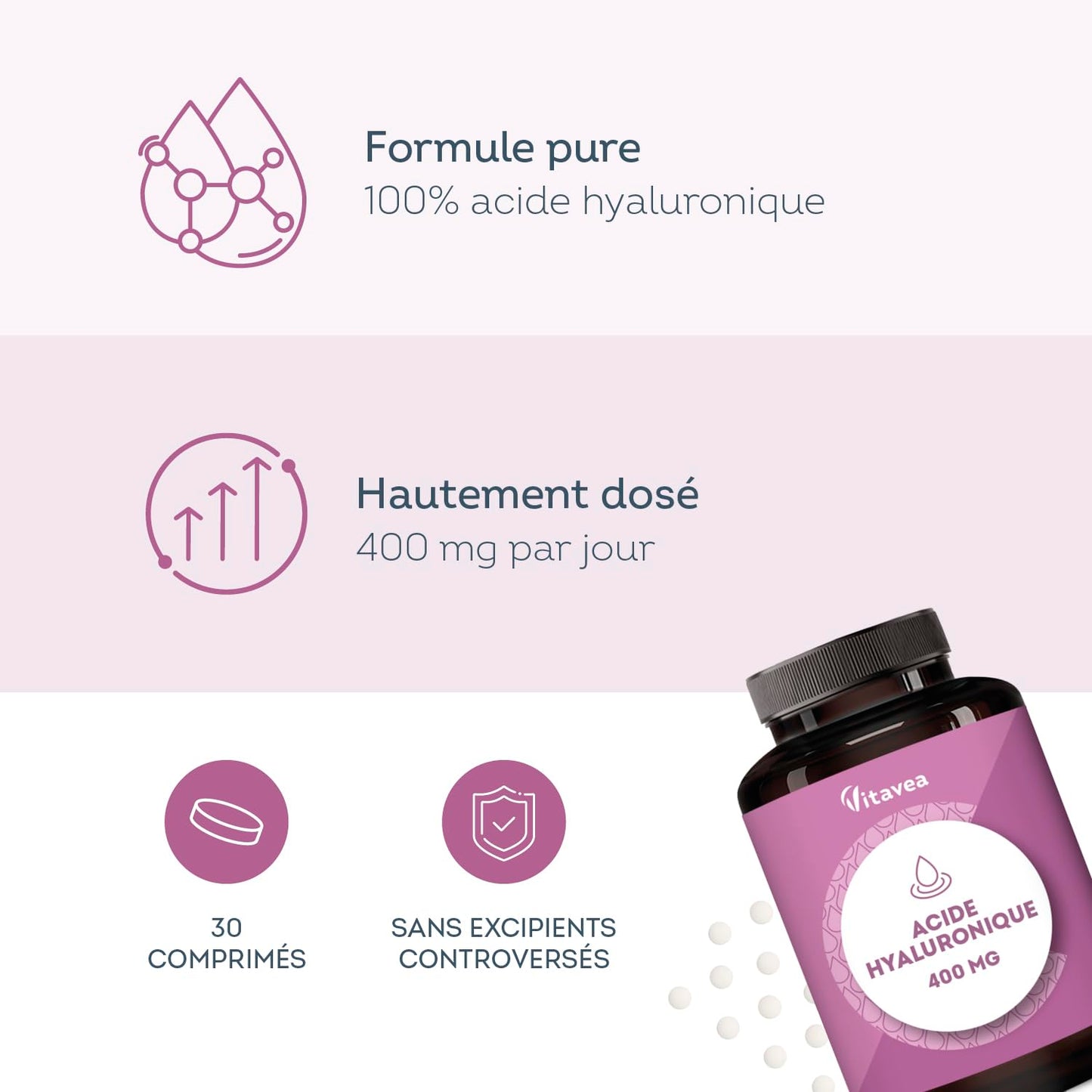 Vitavea Ácido Hialurónico Puro 400 mg - Antiedad & Hidratación - Regeneración