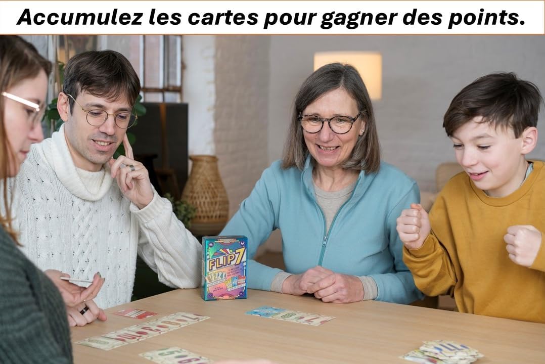 Catch Up Games Flip 7, Jeu de Cartes Rapide et Malin, 3-6 Joueurs dès 8 Ans