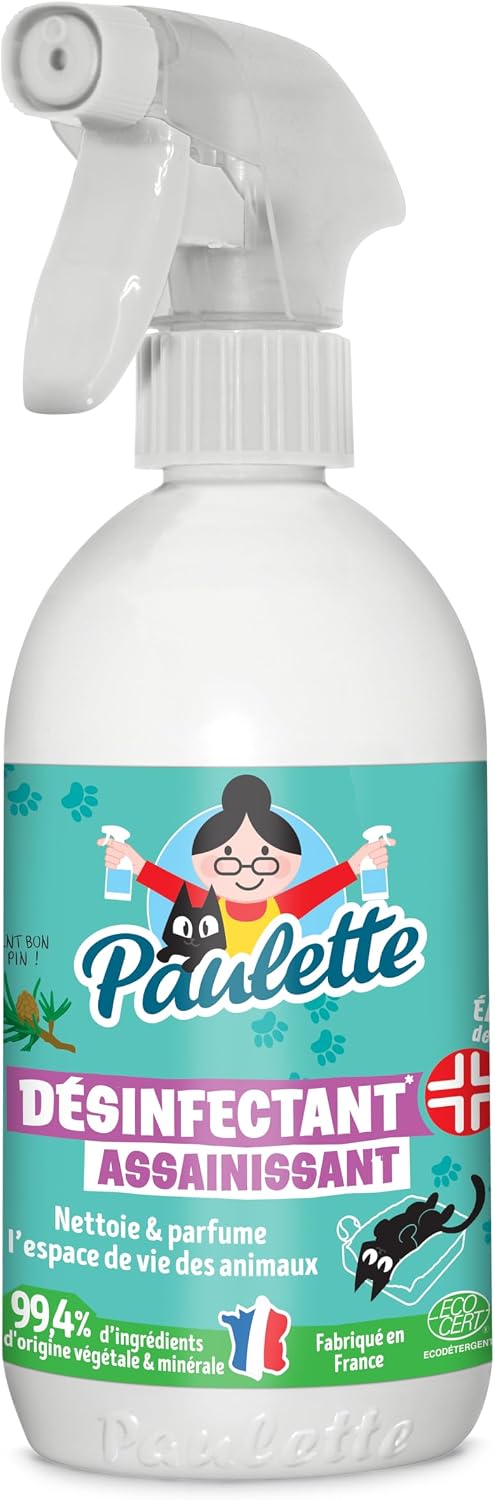Paulette - Désinfectant Assainissant Animaux - Nettoie et Parfume - 500mL