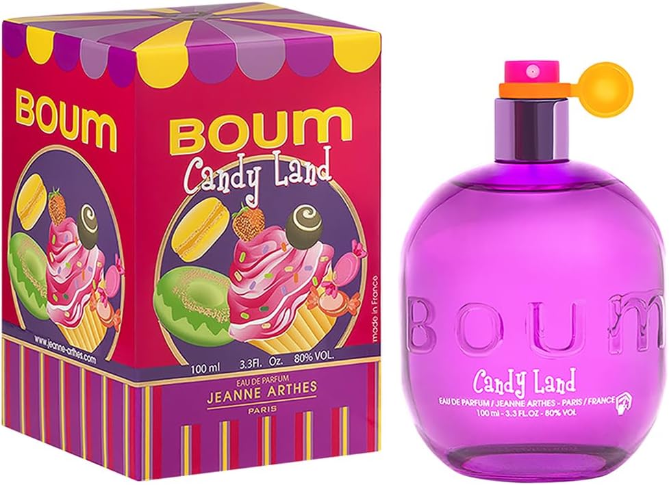 JEANNE ARTHES - Eau de Parfum Femme Boum Candy Land - Floral - Fleur d'oranger et Musc - Fabriqué en France à Grasse - Cadeau Femme - Flacon Vaporisateur 100 ml