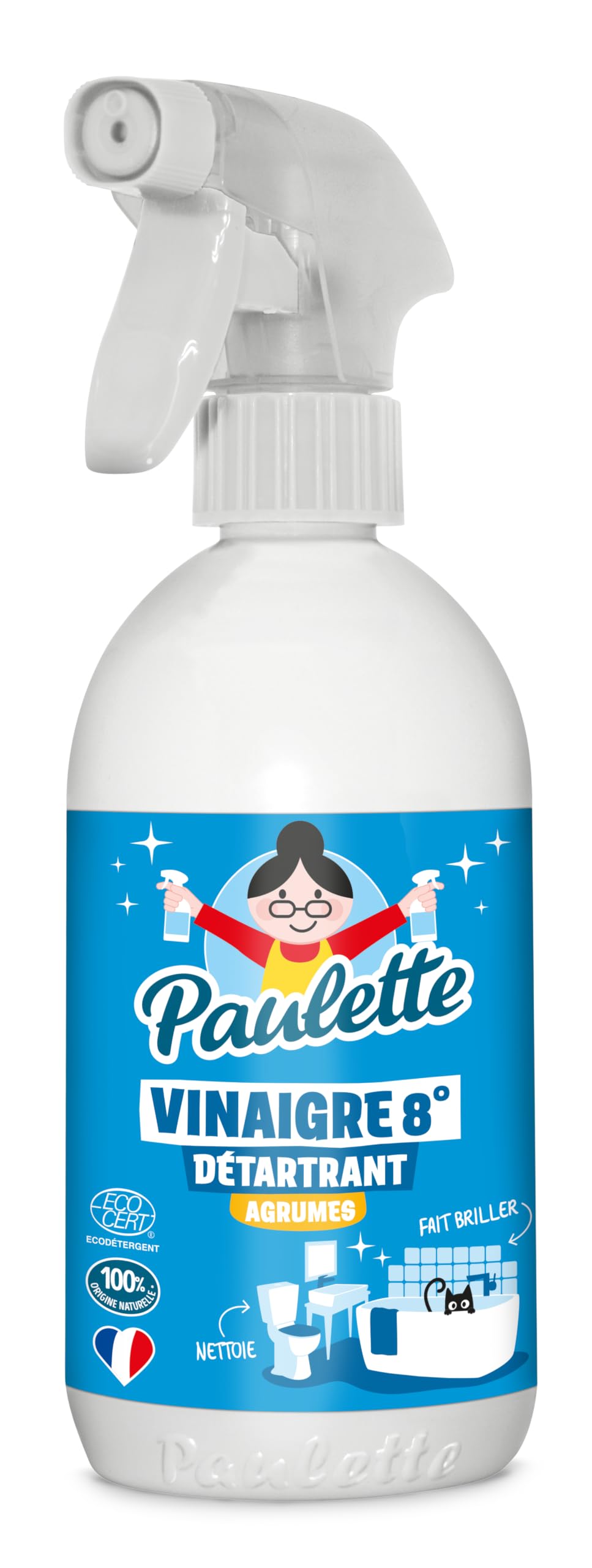 Paulette - Vinaigre Framboise 8° - Détartrant Multi-Surface - 500mL