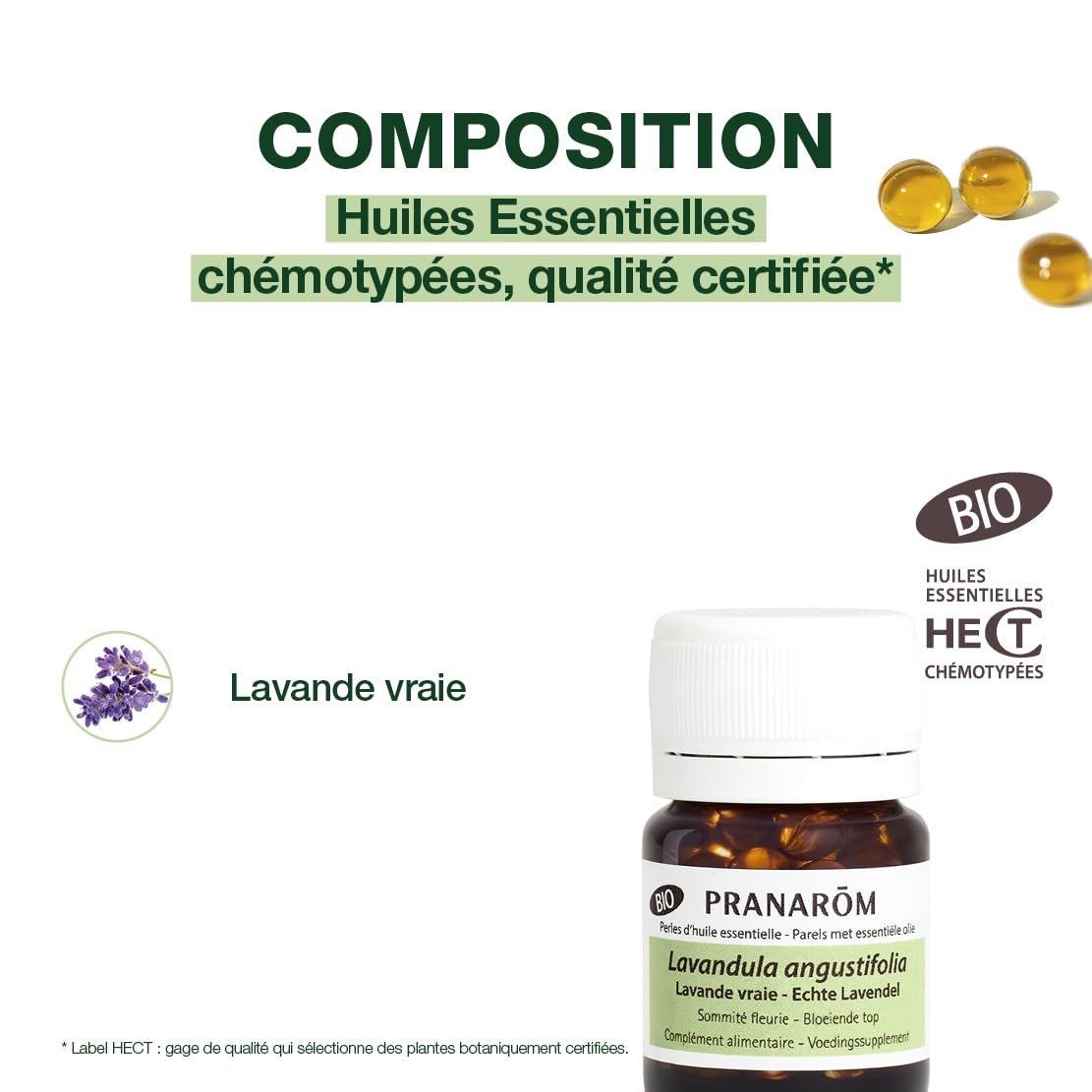 PRANARÔM - Lavande Vraie Bio - Huile Essentielle Chémotypée - Sommeil & Équilibre Émotionnel - 100 % Pure Et Naturelle - HECT - 10 ml