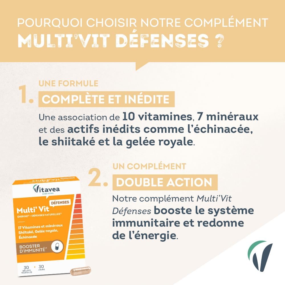 Vitavea Bien-estar - Multi'Vit Defensas - Shiitake Jalea Real - 1 mes