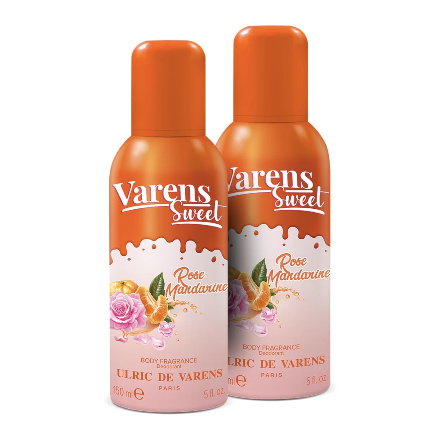 ULRIC DE VARENS - Body Fragrance Varens Sweet- Parfum & Déodorant Femme 2-en-1 - Vaporisateur - Spray - Lot de 2 x 150 ml