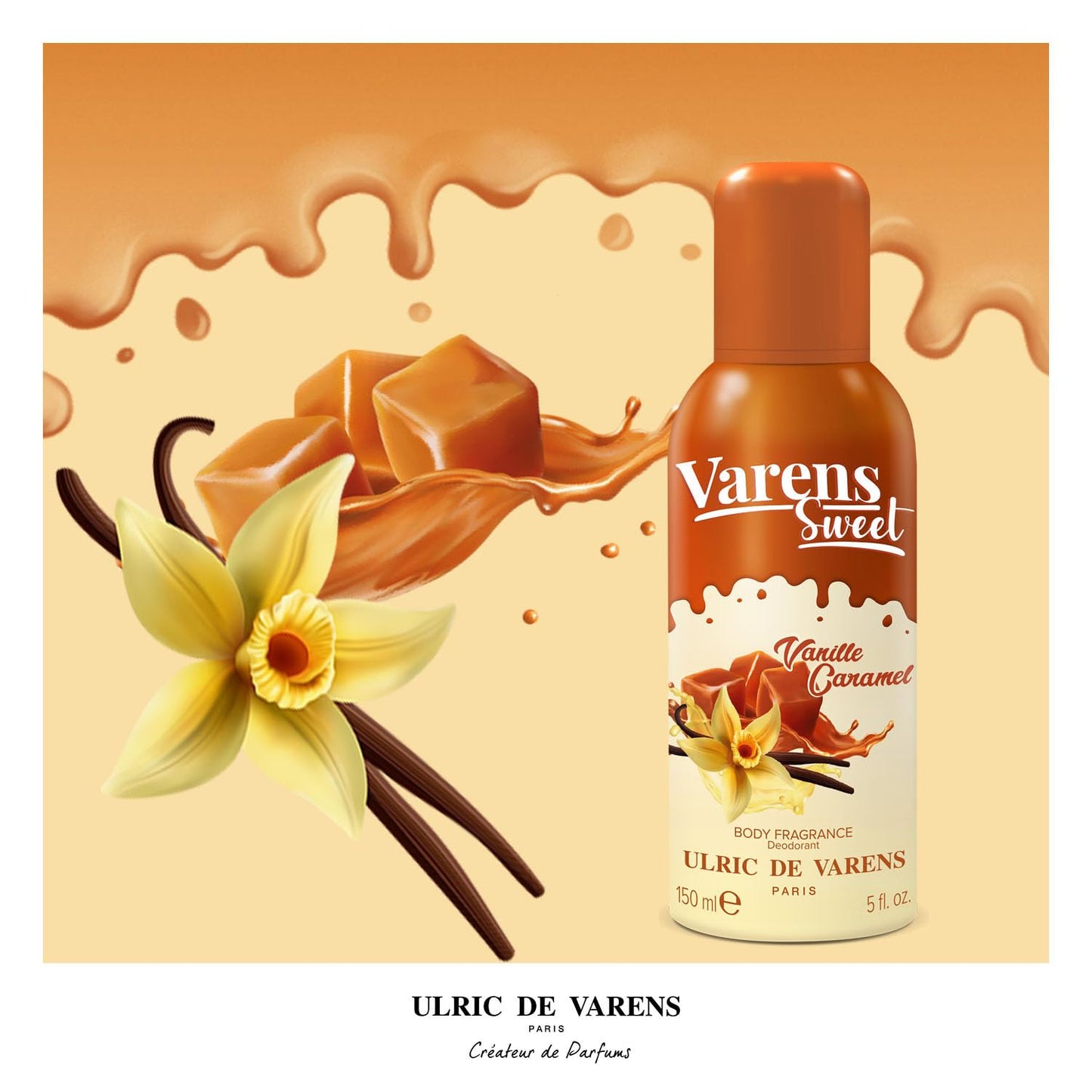 ULRIC DE VARENS - Body Fragrance Varens Sweet- Parfum & Déodorant Femme 2-en-1 - Vaporisateur - Spray - Lot de 2 x 150 ml