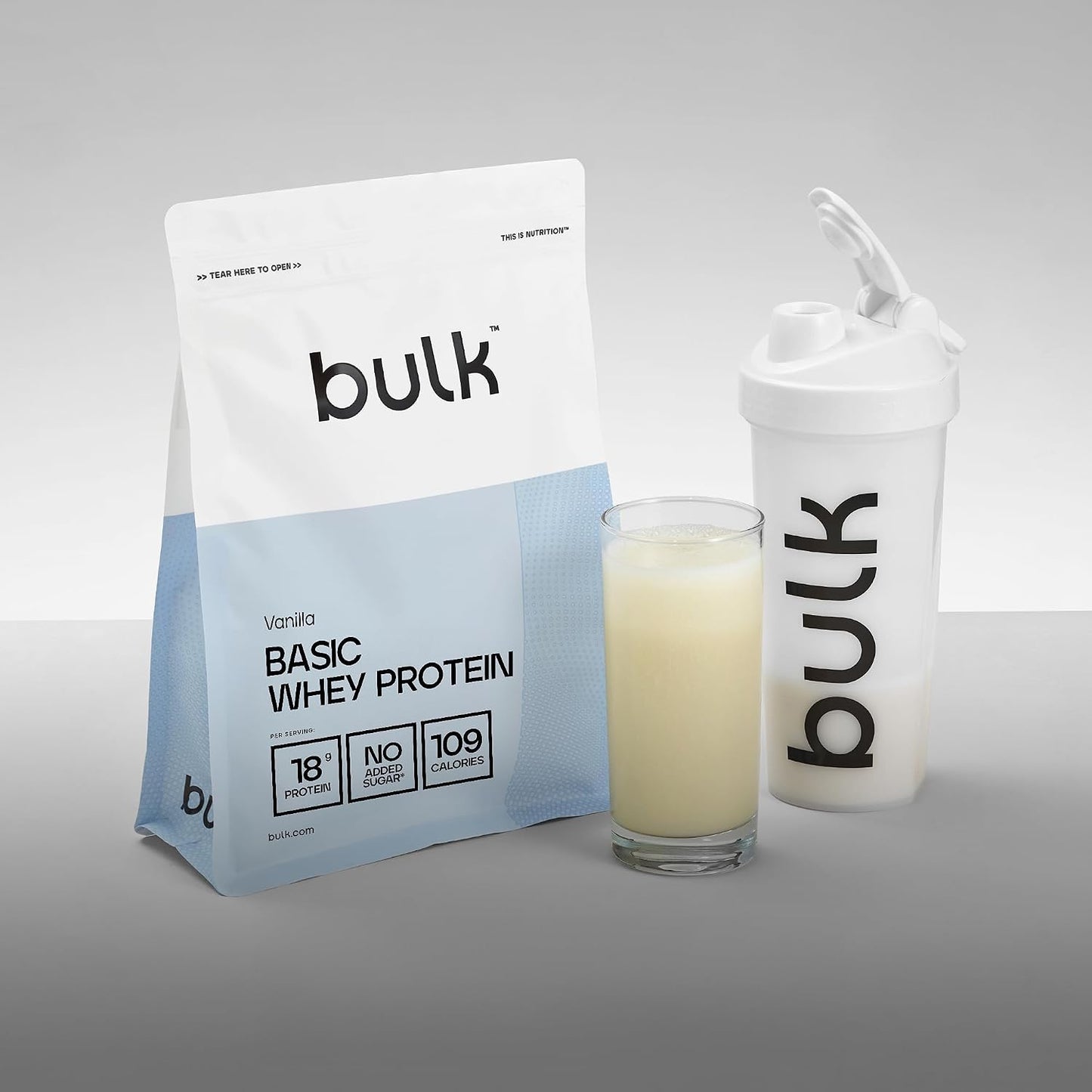 Bulk Basic Protéine en Poudre | Vanille | 1,25kg | 41 Portions | Jusqu’à 18g de Protéines Portion | Faible en Sucres | Formule à Absorption Rapide | Prise de Masse Musculaire et la Récupération