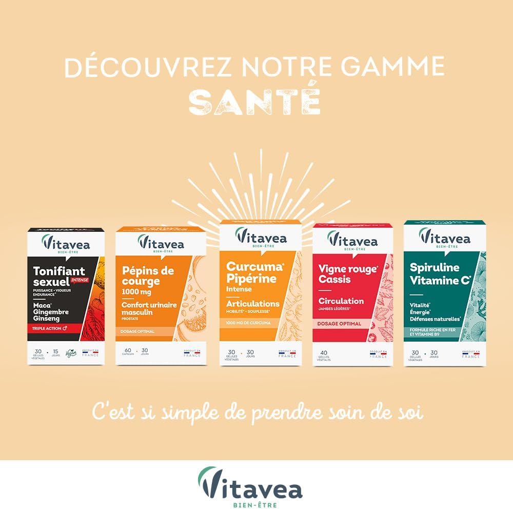 Vitavea Bienestar - Semilla de calabaza 1000mg - Confort de Próstata - 30 días