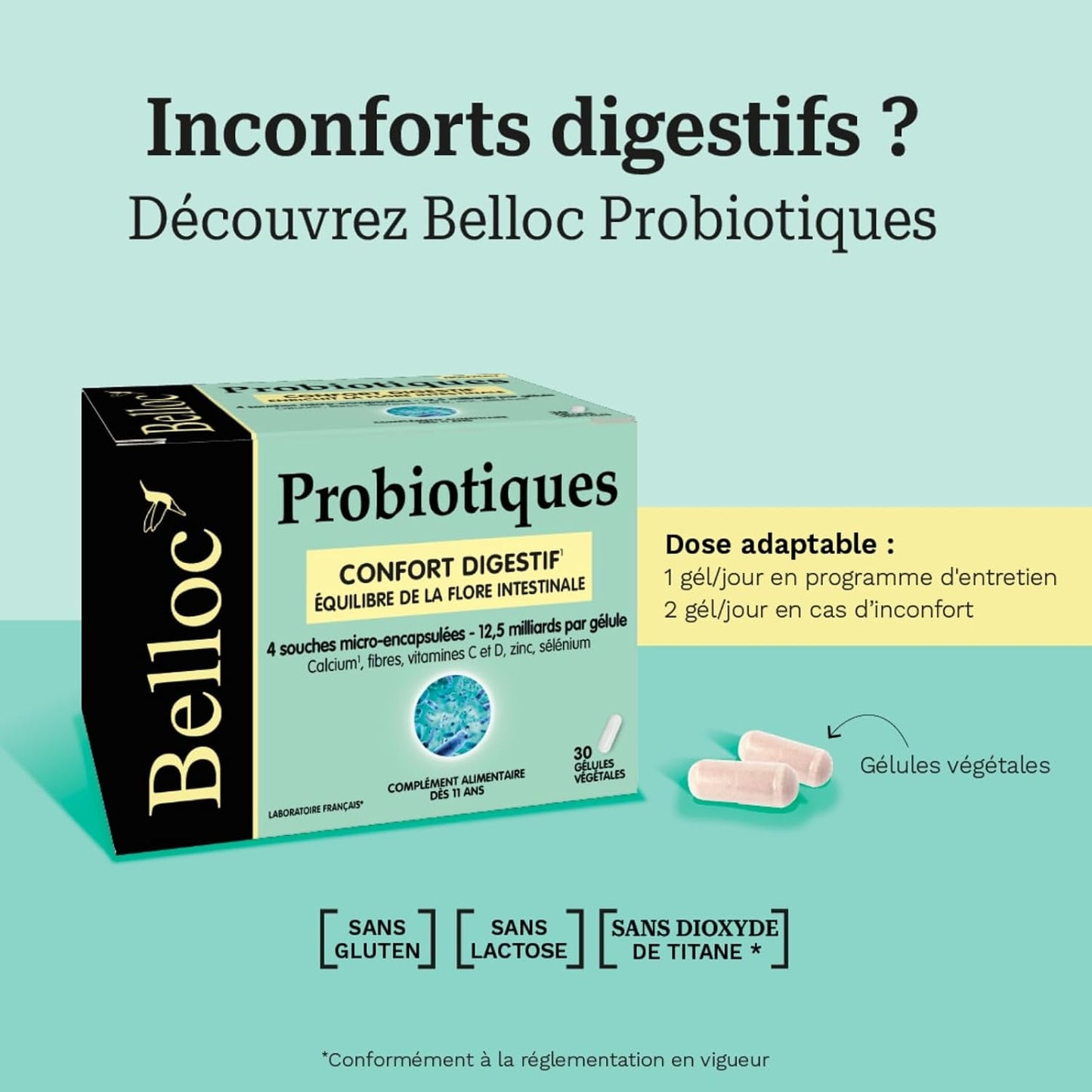 Belloc Probiotique Flore Intestinale 4souches micro-encapsulées 30 Gélules
