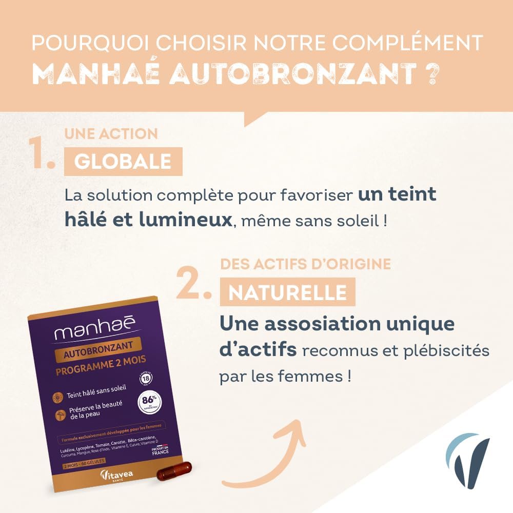 Vitavea Santé - Manhaé Autobronceador - Carotenoides Cobre - Tratamiento 2 meses