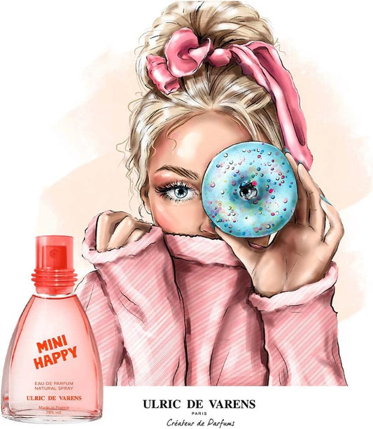 ULRIC DE VARENS - Eau de Parfum Mini Happy - Floral, Fruité, Oriental - Parfum Femme - Vaporisateur - Made in France - 25 ml