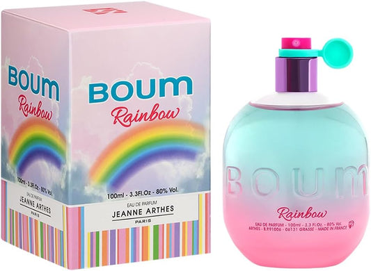 JEANNE ARTHES - Eau de Parfum Femme Boum Rainbow - Floral & Fruité - Musc et Vanille- Fabriqué en France à Grasse - Cadeau Femme - Flacon Vaporisateur 100 ml