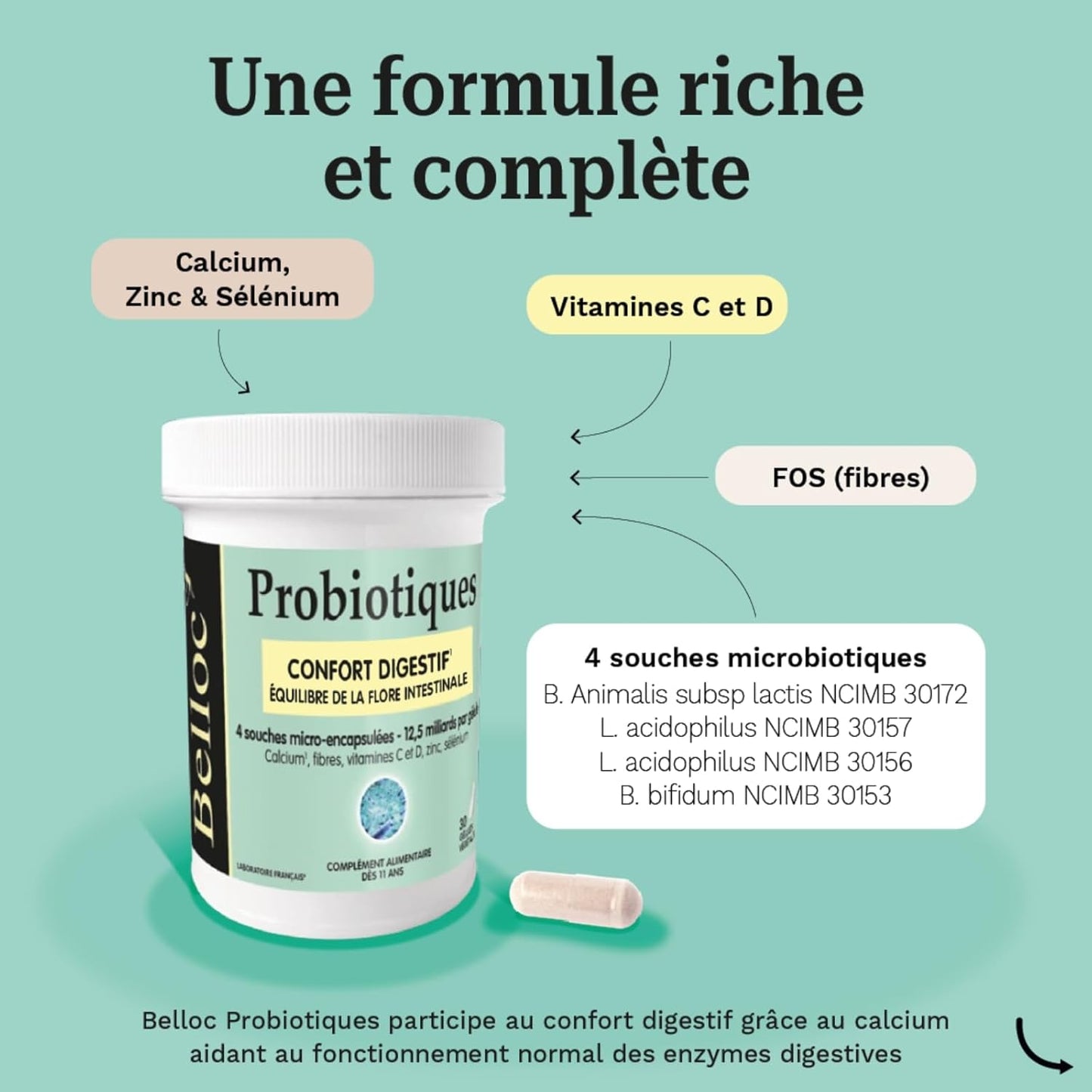 Belloc Probiotique Flore Intestinale 4souches micro-encapsulées 30 Gélules