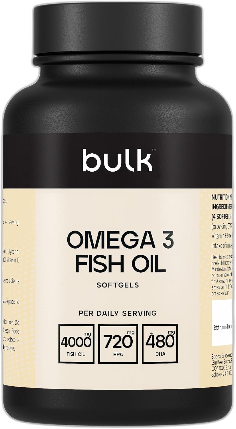 Bulk Gélules d'huile de poisson oméga 3, 1000 mg, paquet de 90