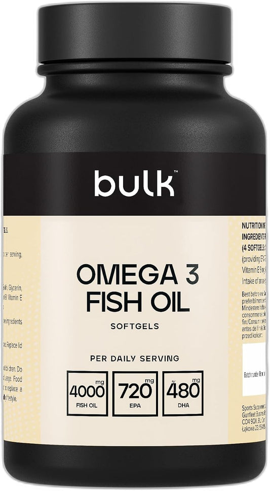 Bulk Gélules d'huile de poisson oméga 3, 1000 mg, paquet de 90