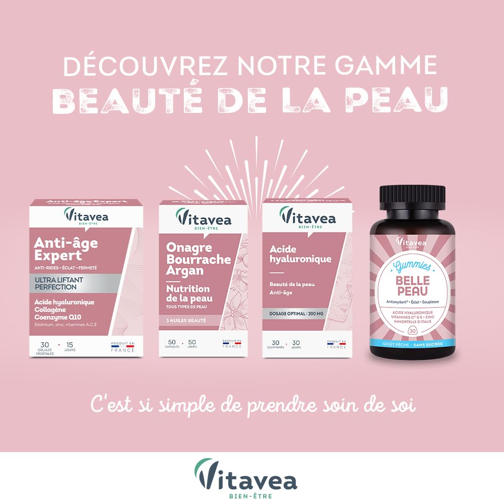 Vitavea Bien-être - Onagre Bourrache - 2 Huiles, Beauté Peau - Cure 2 mois
