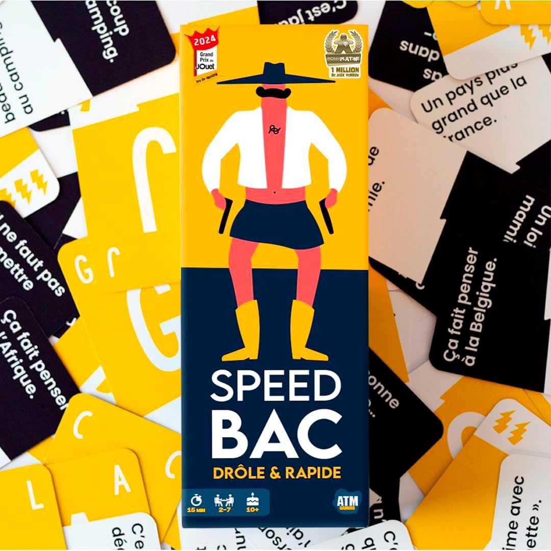 ATM Gaming Speed Bac - Jeu de société Adulte - Rapide et délirant - 2 à 7 Joueurs - Jeu d'ambiance - Jeu de Voyage