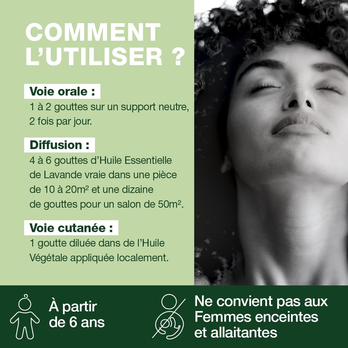 PRANARÔM - Lavande Vraie Bio - Huile Essentielle Chémotypée - Sommeil & Équilibre Émotionnel - 100 % Pure Et Naturelle - HECT - 10 ml