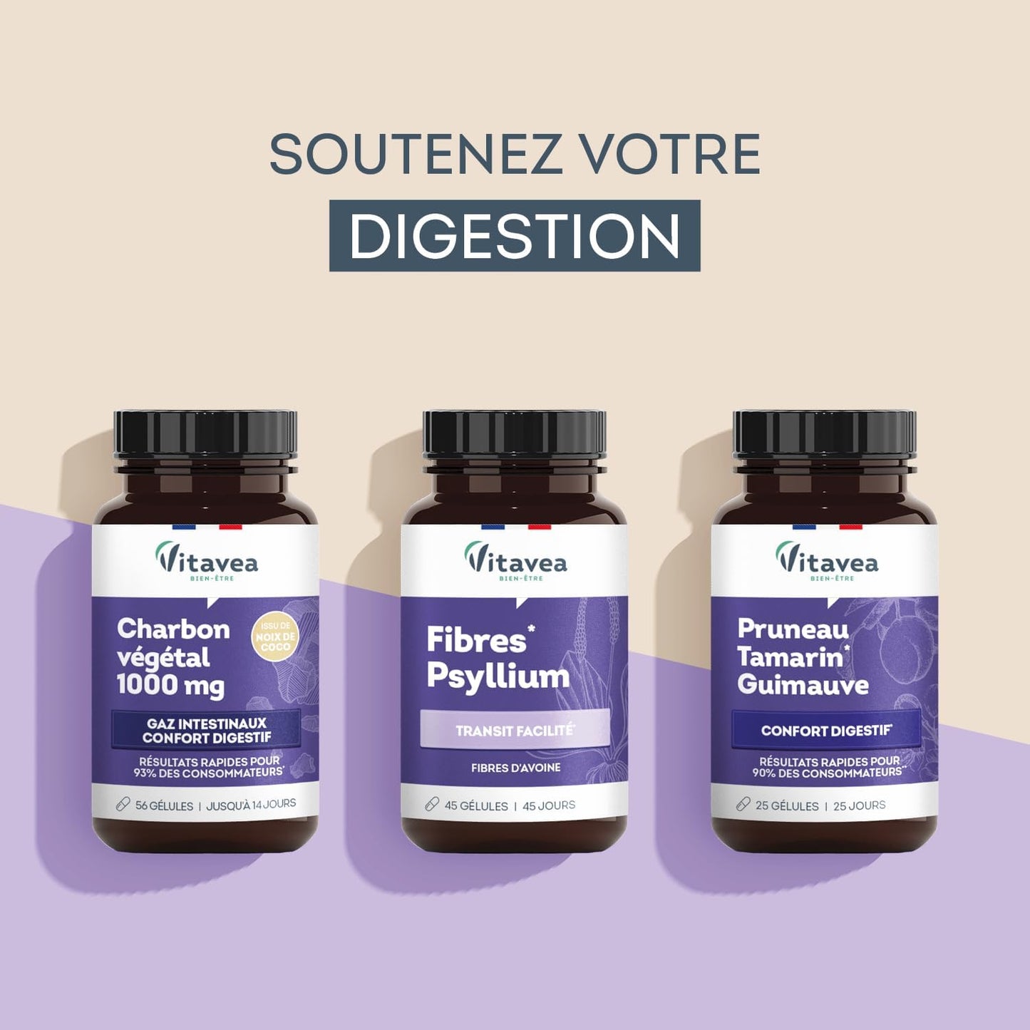 Vitavea Bien-être - Fibres Psyllium & Avoine - Transit - Cure 45 jours