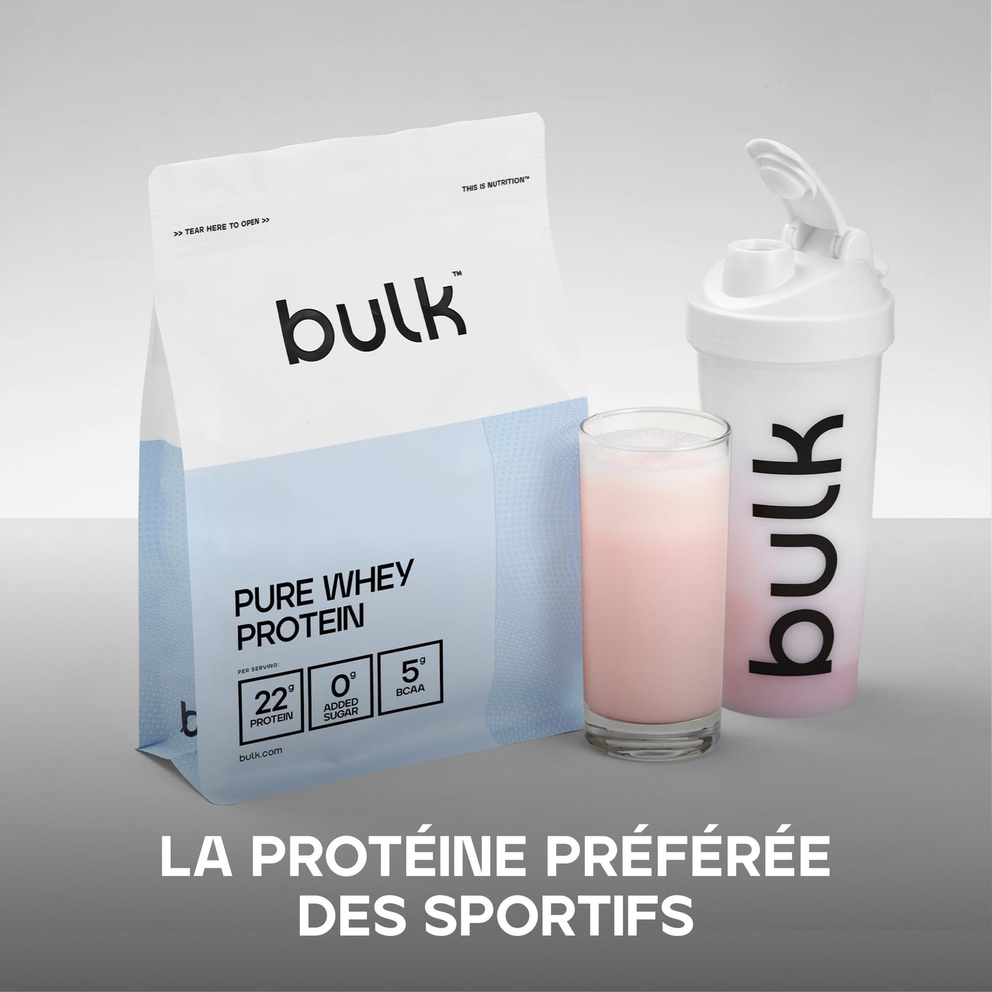 Bulk Pure Whey Protéine en Poudre, Nature, 1kg