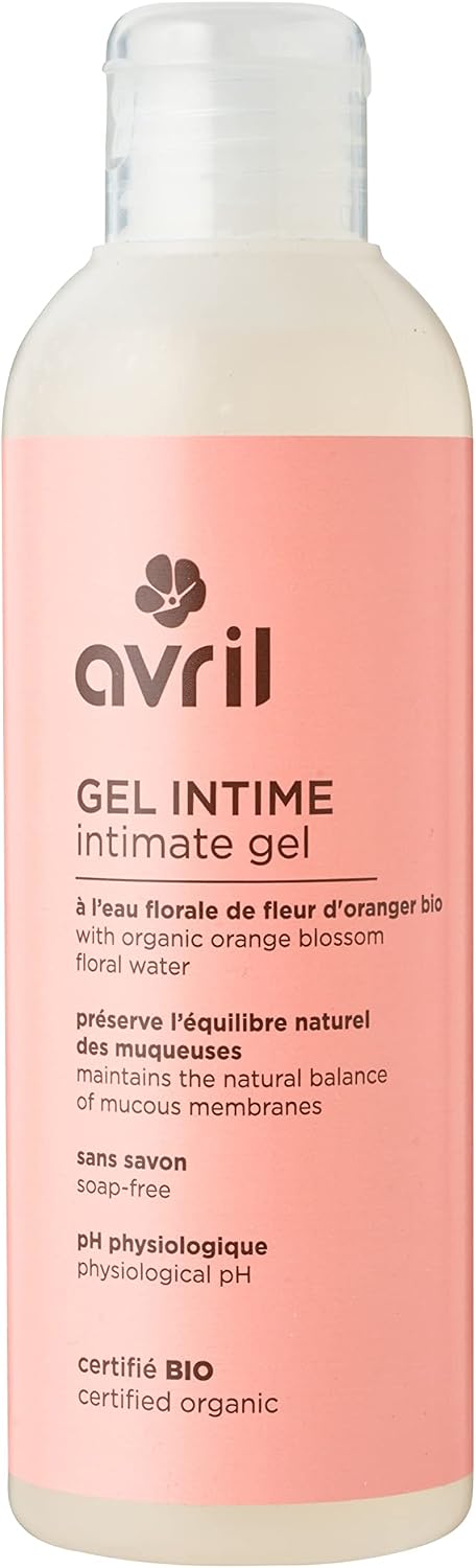 Avril - Gel Intime Bio - Sans Savon, pH Physiologique - Eau Florale d'Oranger Bio - Testé Gynécologiquement - 99% d'Origine Naturelle - Certifié Bio Ecocert - Produit Vegan - 200ml
