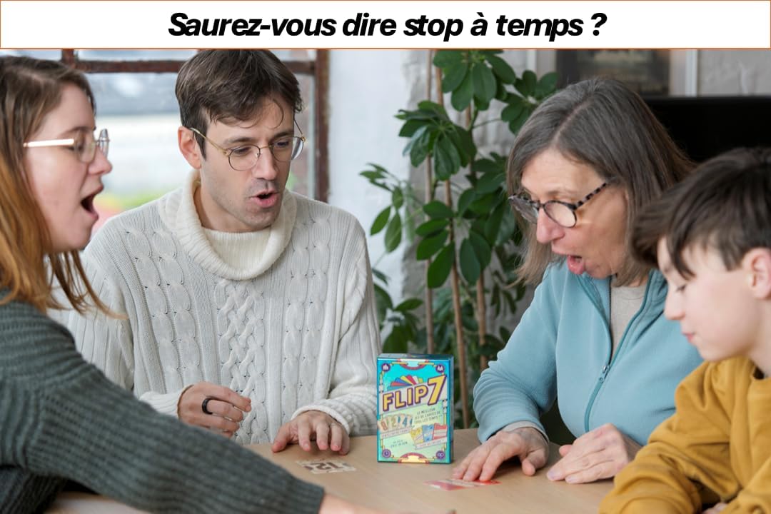 Catch Up Games Flip 7, Jeu de Cartes Rapide et Malin, 3-6 Joueurs dès 8 Ans