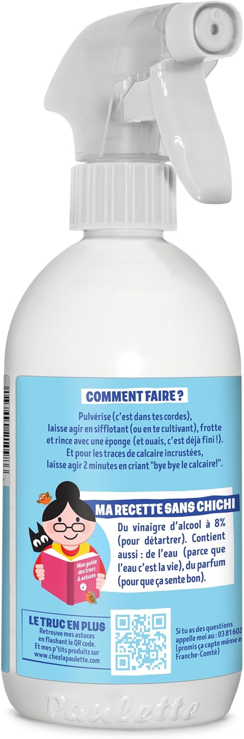 Paulette - Vinaigre Framboise 8° - Détartrant Multi-Surface - 500mL