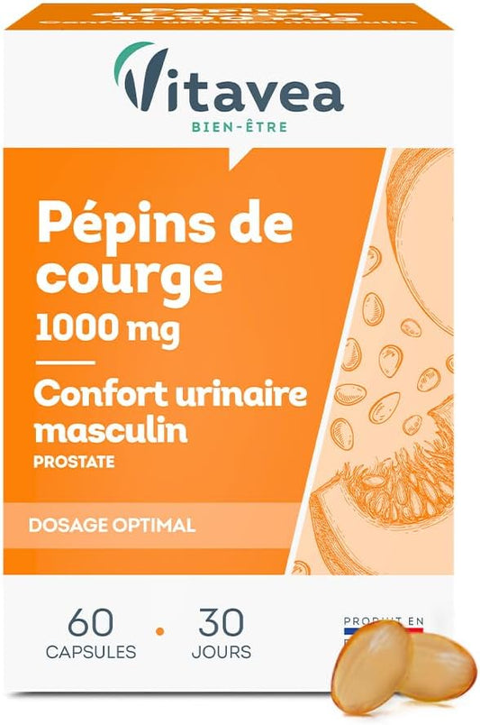 Vitavea Bien-être - Pépin de courge 1000mg - Prostate Confort - 30 jours