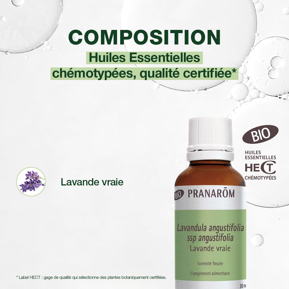 PRANARÔM - Lavande Vraie Bio - Huile Essentielle Chémotypée - Sommeil & Équilibre Émotionnel - 100 % Pure Et Naturelle - HECT - 10 ml