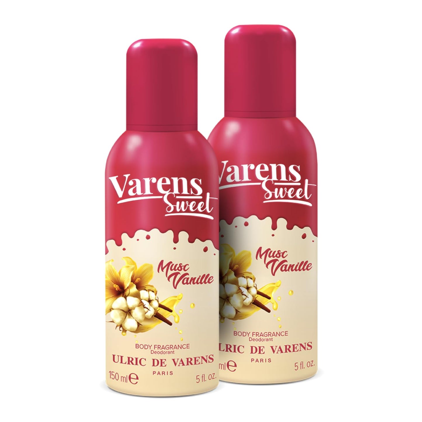 ULRIC DE VARENS - Body Fragrance Varens Sweet- Parfum & Déodorant Femme 2-en-1 - Vaporisateur - Spray - Lot de 2 x 150 ml