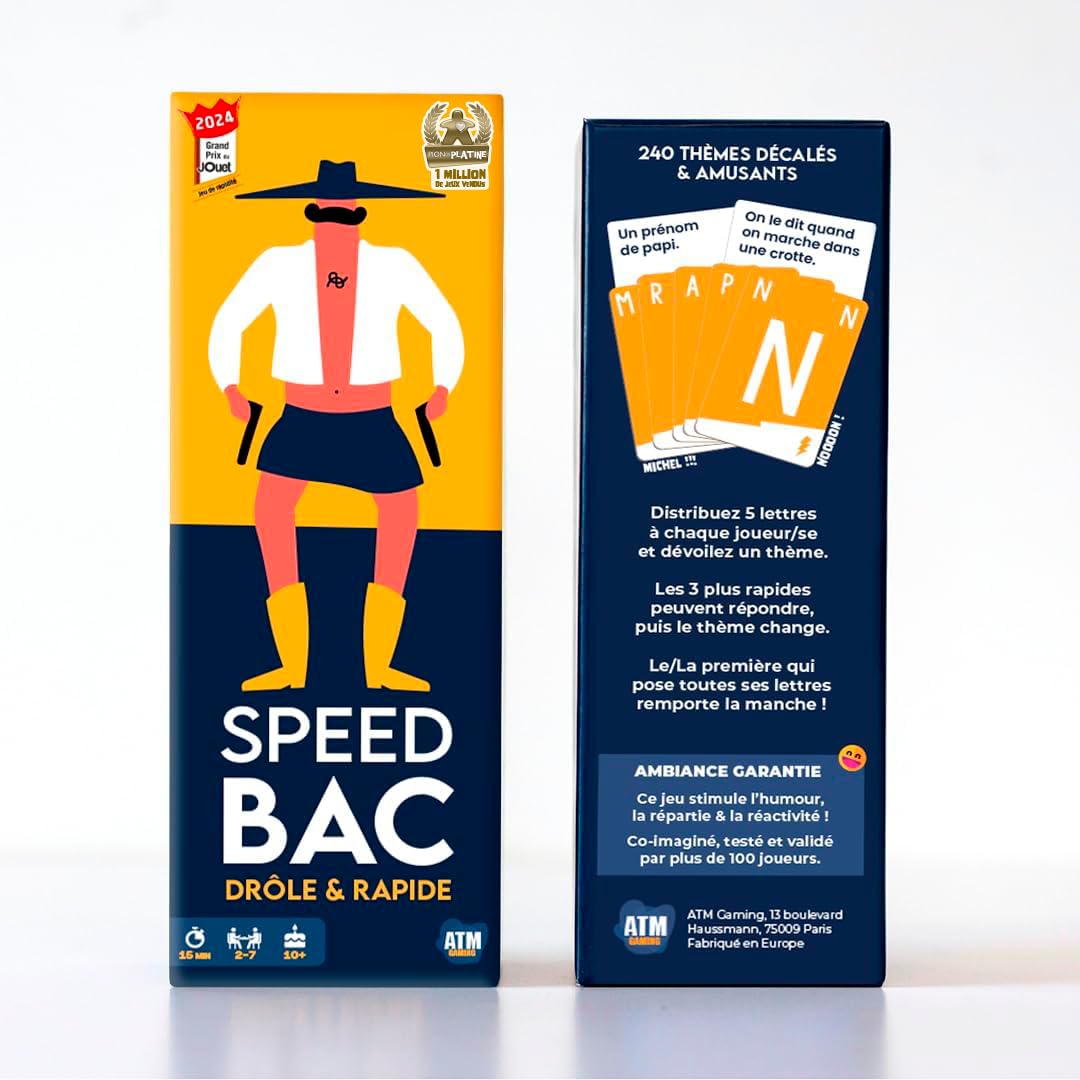 ATM Gaming Speed Bac - Jeu de société Adulte - Rapide et délirant - 2 à 7 Joueurs - Jeu d'ambiance - Jeu de Voyage