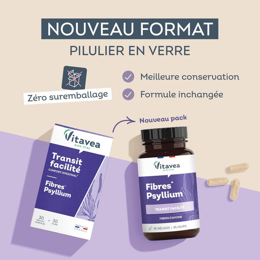 Vitavea Bien-être - Fibres Psyllium & Avoine - Transit - Cure 45 jours