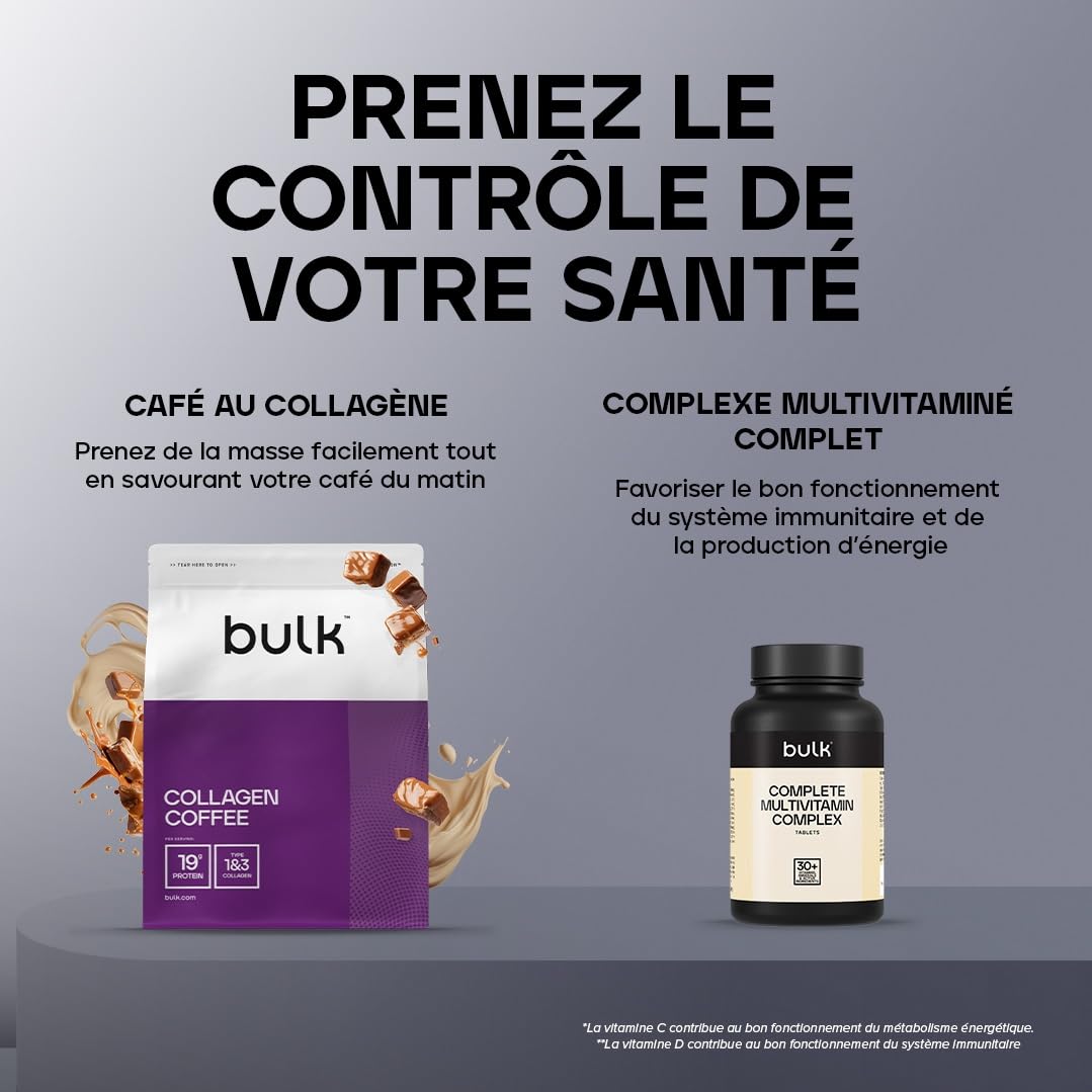 Bulk Collagène et Vitamine C en Poudre, Orange, 500 g