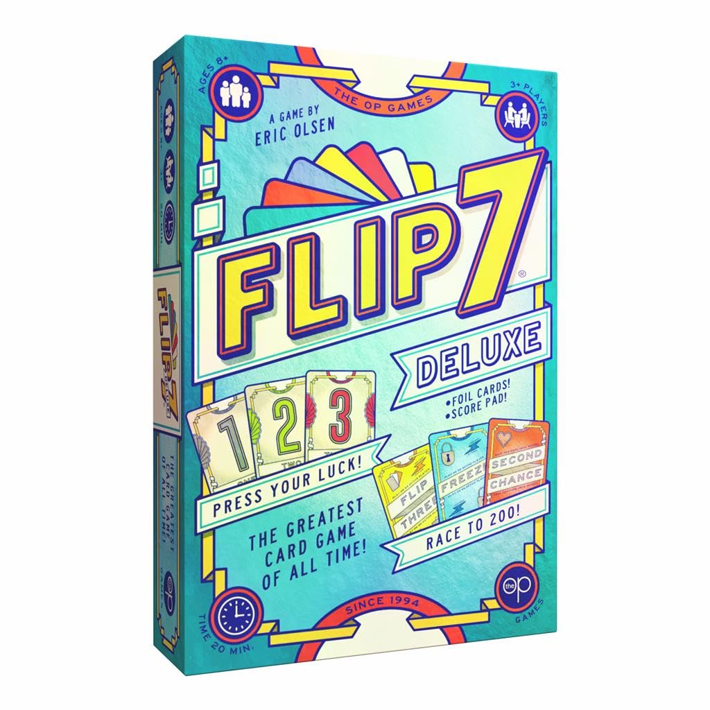 USAopoly Flip 7 | The Ultimate Blend of Press Your Luck and Strategy | Fast-Paced Addictive Card Game | Quick to Learn and Easy to Teach | 3+ Players | Ages 8+ | English