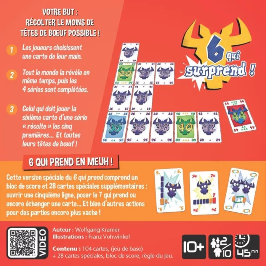 GIGAMIC - 6 Qui Surprend ! - Jeux de société - Jeux de cartes dès 10 ans - Jeu d'ambiance pour enfant, famille et amis - 28 Cartes Spéciales - De 2 à 10 joueurs - 45 Min - Version Française - AMZIX
