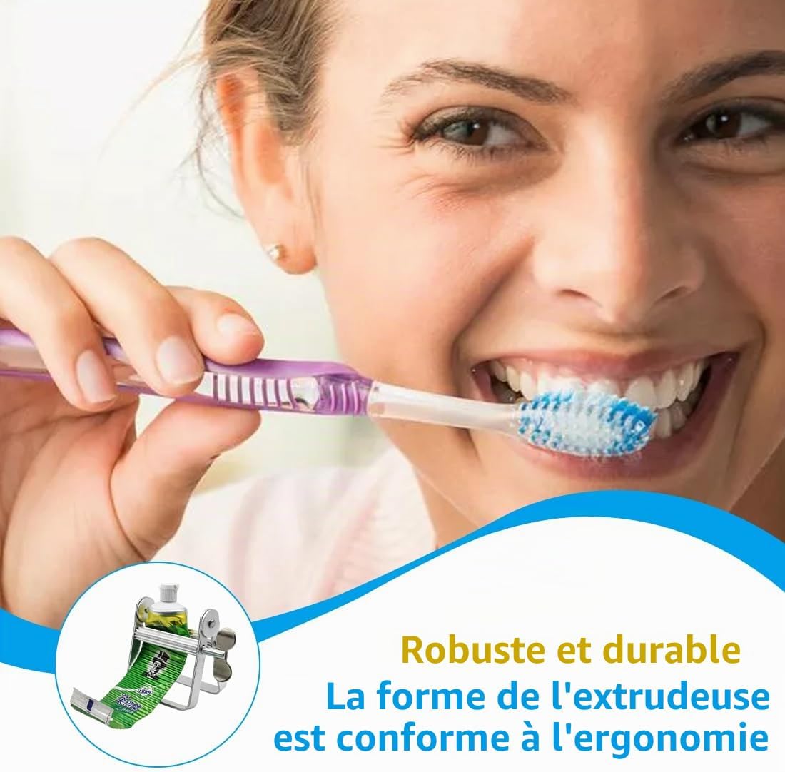 Presse Tube Dentifrice Tube Squeezer, Vide-tube de dentifrice, Tube Squeezer Roller, Distributeur de dentifrice, Lazy Dentifrice, Tube en métal Wringer pour dentifrice, Peintures, Cosmétiques