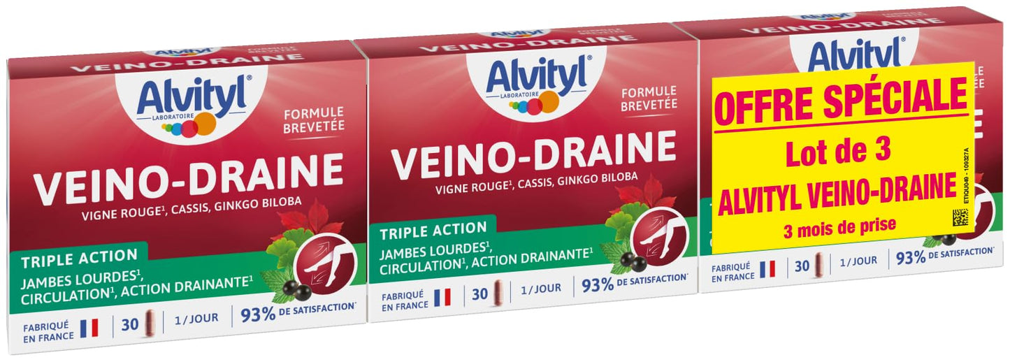 Alvityl Veino-Draine Action Drainante Confort Circulatoire - 30 gélules
