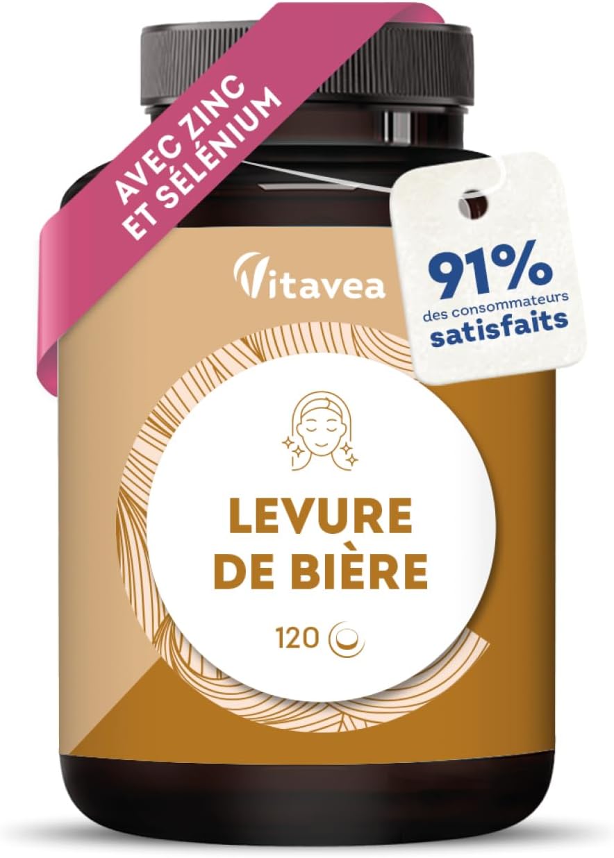 Vitavea Levure de Bière 1100 mg + Zinc & Sélénium- Cheveux & Peau - 91% Satisfaits
