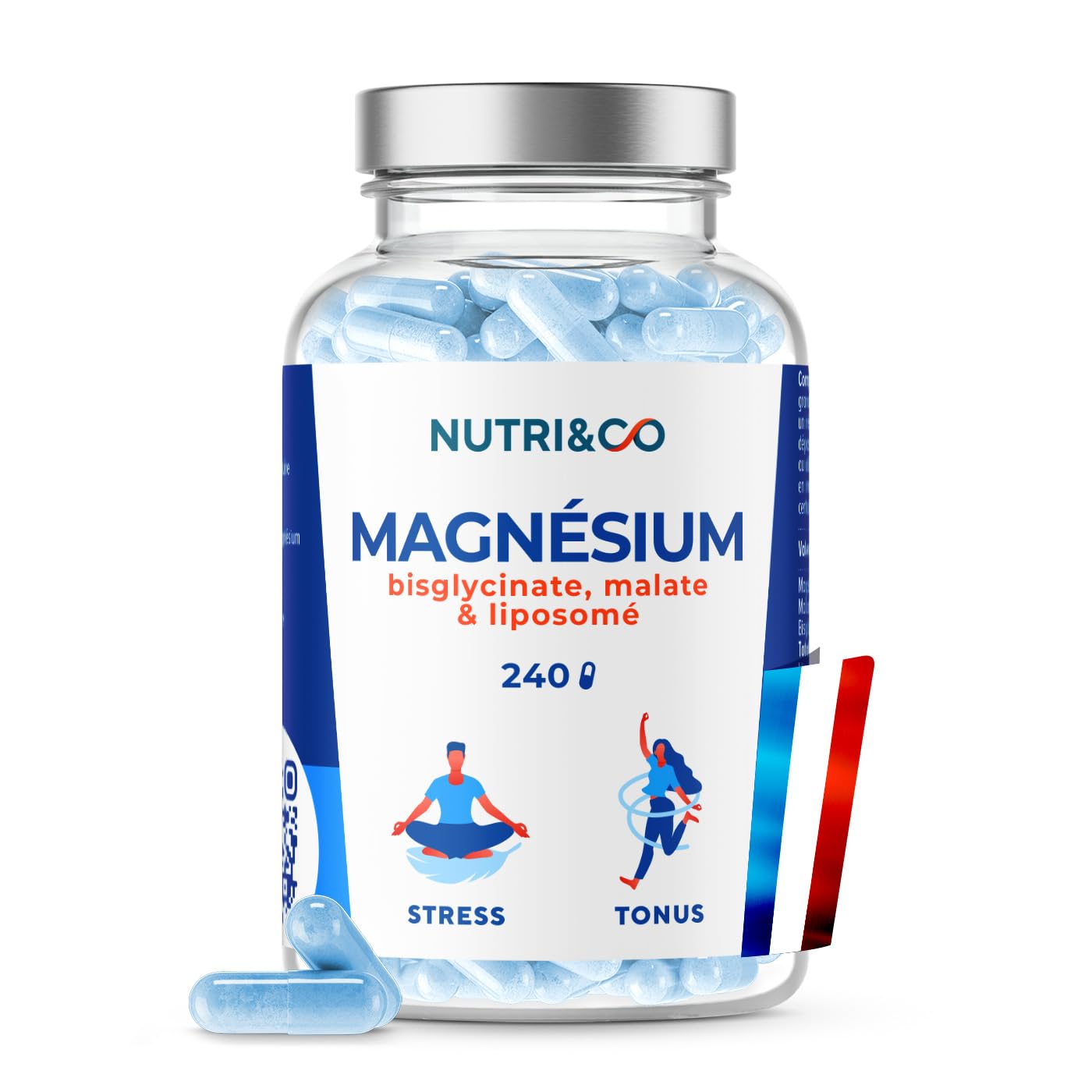 NUTRI&CO Magnésium Bisglycinate Malate & Liposome vitamine B6 | 120 Gélules