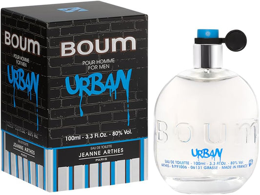 JEANNE ARTHES - Eau de Toilette Homme - Boum Urban - Floral & Fruité - Accords Marins & Patchouli - Fabriqué en France à Grasse - Cadeau homme - 100 ml